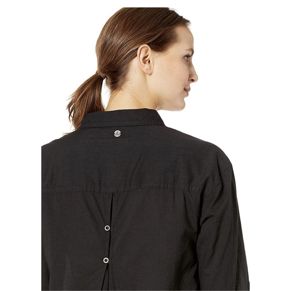 Prana Black Button-Up Women's Top - Picture 4 of 6